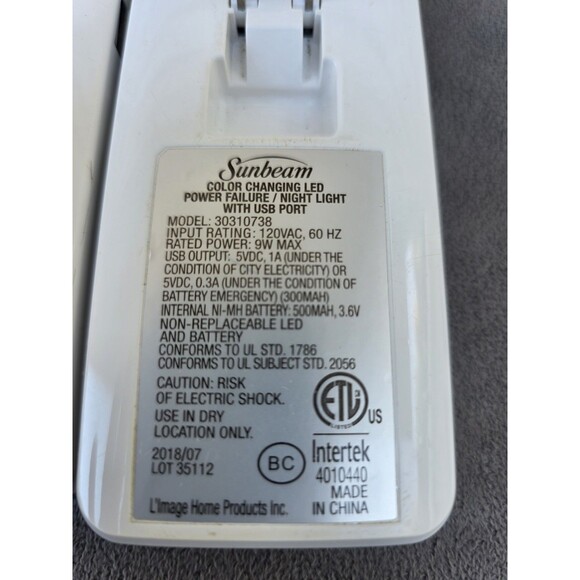 Sunbeam Night Light Power Failure Motion Sensor LED Flashlight 2 Pack - Picture 4 of 4